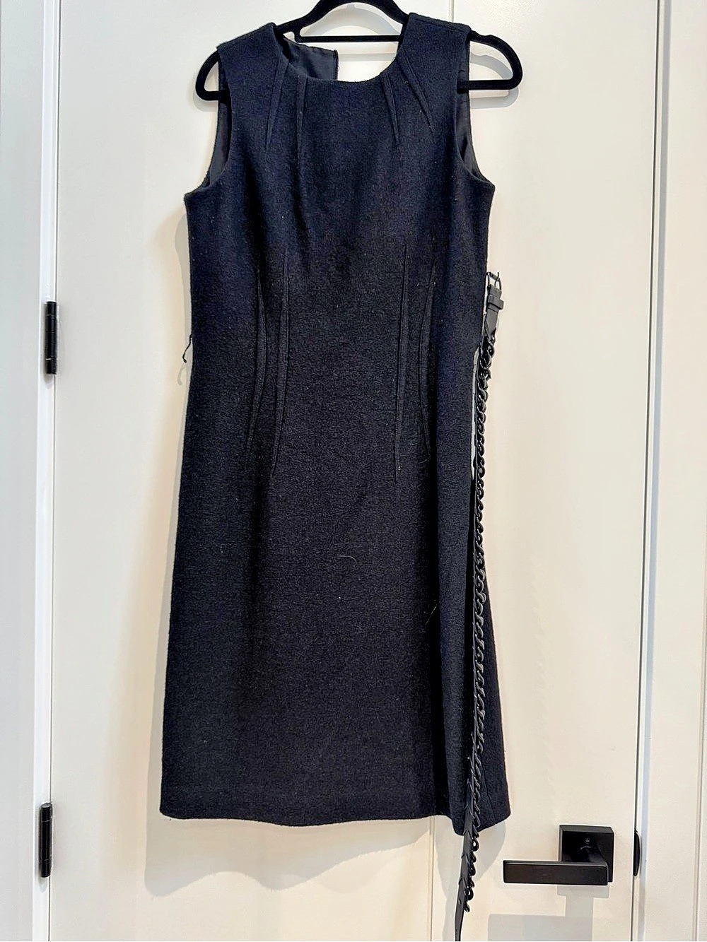 Michael Kors Wool Blend Belted Midi Dress Black Midi Dress Size 6